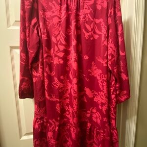 Red Floral Long Sleeve Dress